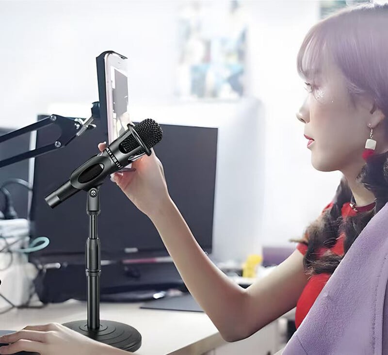 Suport pentru microfon de masă Suport reglabil pentru microfon Suport microfon Suport microfon de birou Accesorii pentru transmisie în direct