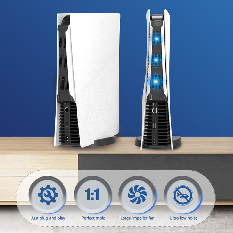 Rashladno postolje za PS5 Ventilator za hlađenje Vertikalni stalak Zaslon Igraća konzola Ventilator za hlađenje Hladnjak za Play Station PS5 Dodaci