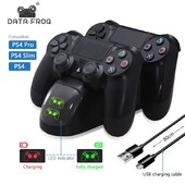 DATA FROG PS4 įkrovimo stoties valdiklio įkroviklis, skirtas belaidžiam PS4 USB dvigubos doko stočiui, skirtas Playstation 4 Slim / PS4 Pro