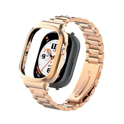 Каишка от неръждаема стомана за Honor Watch 4 Резервна метална гривна Метална защитна рамка Smartwatch Каишка за Huawei HonorWatch4