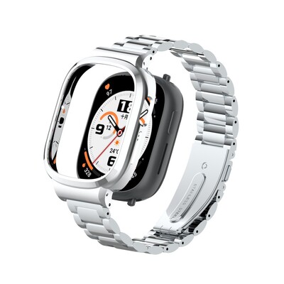 Каишка от неръждаема стомана за Honor Watch 4 Резервна метална гривна Метална защитна рамка Smartwatch Каишка за Huawei HonorWatch4