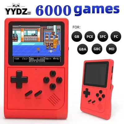 GB300 kézi játékkonzol lejátszó Hordozható retro videojáték konzol 3,0 hüvelykes beépített 6000+ játéktámogatás AV kimenet