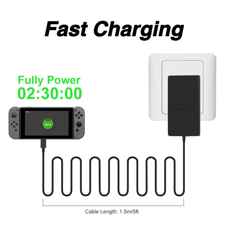 DATA FROG EU/US Plug AC adapter töltő Nintend Switch OLED játékkonzol töltés USB Type C tápegység Nintend Switchhez