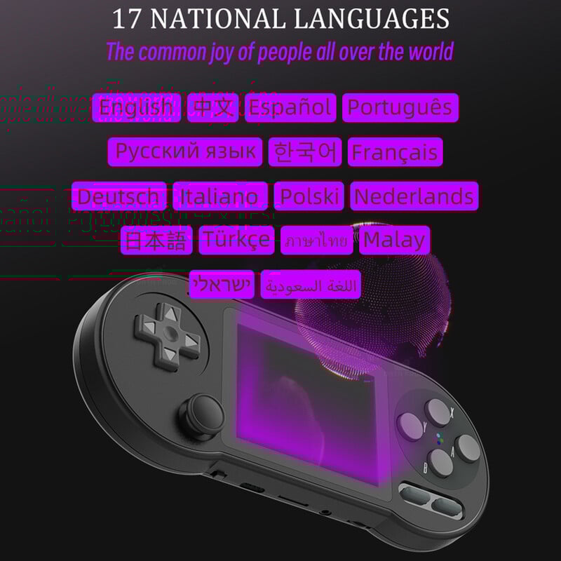 3 colių delninė žaidimų konsolė su Rocker Mini rankiniu žaidimų konsole Patogi rankena, C tipo įkrovimas, gimtadienio dovana vaikams