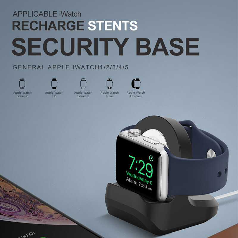 Silikónový držiak pre Apple Watch Series 5/4/3/2/1, stojan na nočný stolík, nabíjacia stanica pre iWatch