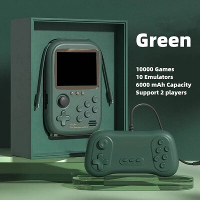 Nešiojamas žaidimų maitinimo blokas, 6000 mAh talpa, 3,2 colio LCD ekranas, 10 000 ir daugiau žaidimų, retro žaidimų konsolė, 2 vėlesnių versijų palaikymas