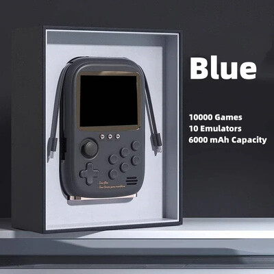 Nešiojamas žaidimų maitinimo blokas, 6000 mAh talpa, 3,2 colio LCD ekranas, 10 000 ir daugiau žaidimų, retro žaidimų konsolė, 2 vėlesnių versijų palaikymas