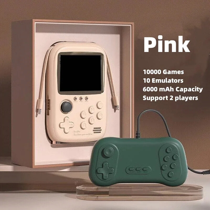 Nešiojamas žaidimų maitinimo blokas, 6000 mAh talpa, 3,2 colio LCD ekranas, 10 000 ir daugiau žaidimų, retro žaidimų konsolė, 2 vėlesnių versijų palaikymas