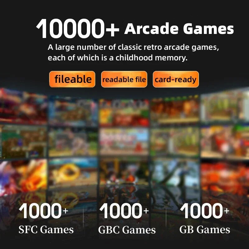 Nešiojamas žaidimų maitinimo blokas, 6000 mAh talpa, 3,2 colio LCD ekranas, 10 000 ir daugiau žaidimų, retro žaidimų konsolė, 2 vėlesnių versijų palaikymas