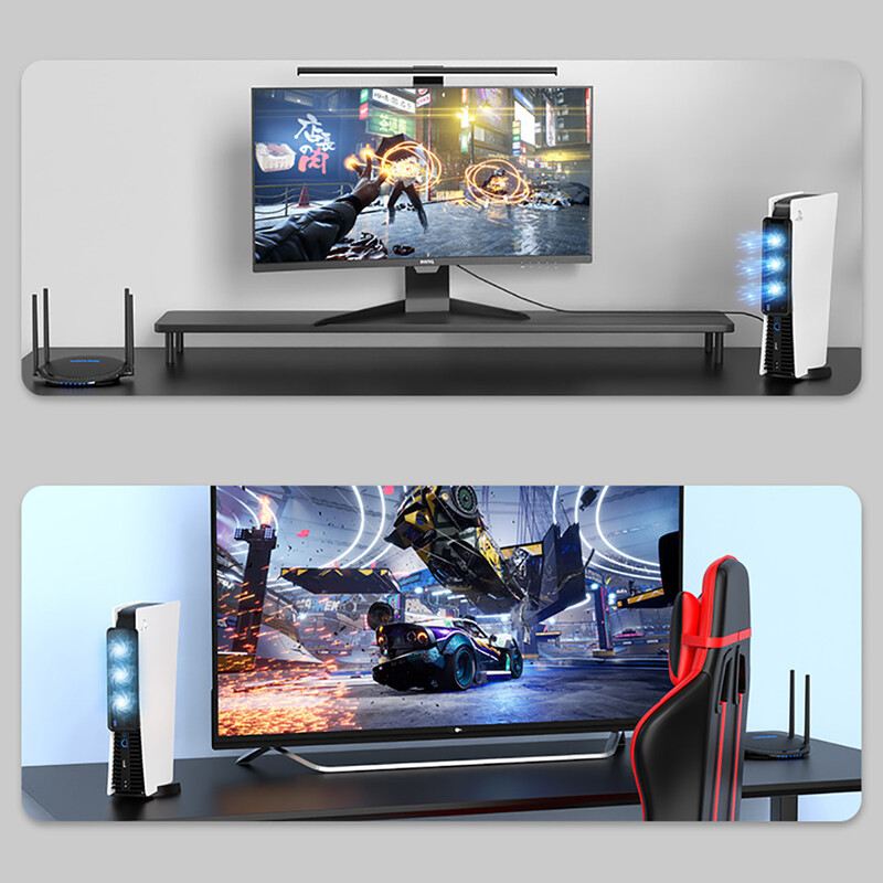 NOU Ventilator de răcire USB3.0 Consola de jocuri Ventilator de răcire Ventilator de răcire silențios Lumină LED 5500/9500 RPM cu 3 ventilatoare pentru consola PS5/PS5 Slim