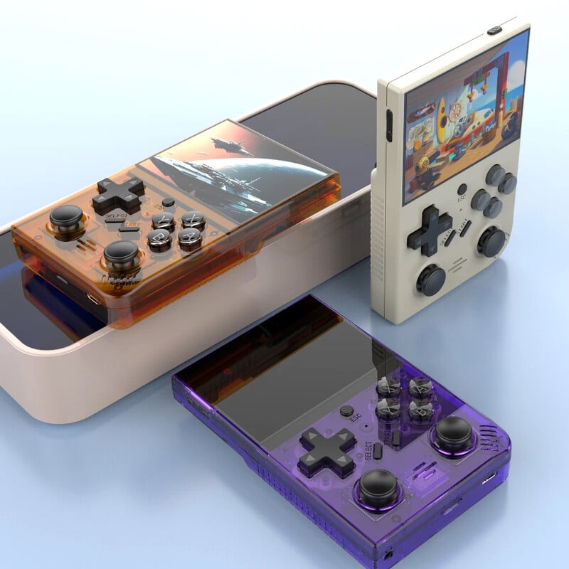BOYHOM R35Plus Retro delninė žaidimų konsolė 3,5 colio vaizdo žaidimų konsolė Linux sistemos dvigubos vairasvirtės nešiojamas kišeninis vaizdo grotuvas