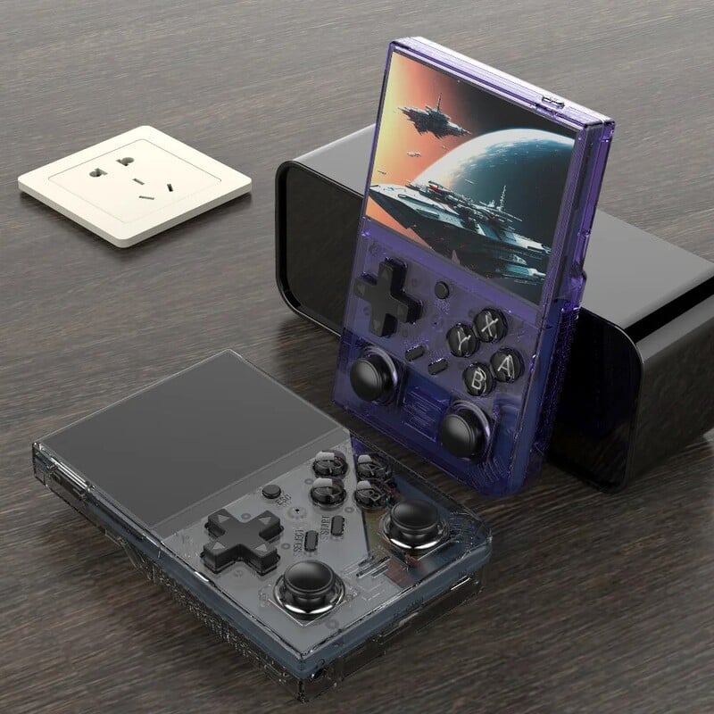 BOYHOM R35Plus Retro delninė žaidimų konsolė 3,5 colio vaizdo žaidimų konsolė Linux sistemos dvigubos vairasvirtės nešiojamas kišeninis vaizdo grotuvas