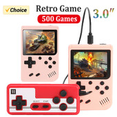 Mini consolă portabilă de jocuri video retro, portabilă, 8 biți, 3,0 inci, LCD color, player pentru jocuri color pentru copii, încorporat în 500 de jocuri