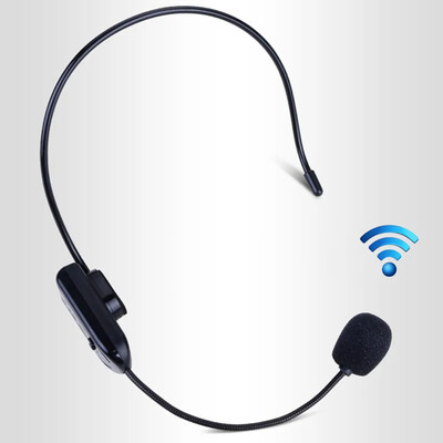 Bezdrôtový FM mikrofón, slúchadlá s megafónom, rádiový mikrofón pre reproduktory na výučbu, náhlavný montovaný ručný bezdrôtový mikrofón 2 v 1