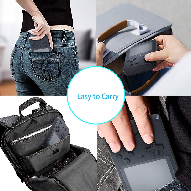 400 viename mini žaidimų delniniai žaidimų grotuvai, nešiojami retro vaizdo konsolė berniukui, 8 bitų 3,0 colio spalvoti LCD ekranai