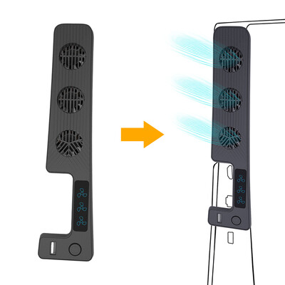 Aušintuvo ventiliatorius, skirtas PS5 Slim Console Aušintuvas 9500 RPM Efektyvi aušinimo sistema su 3 ventiliatoriais Aušinimo žaidimų priedai 3 ventiliatoriaus greičio nustatymas