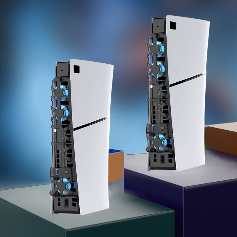 Aušintuvo ventiliatorius, skirtas PS5 Slim Console Aušintuvas 9500 RPM Efektyvi aušinimo sistema su 3 ventiliatoriais Aušinimo žaidimų priedai 3 ventiliatoriaus greičio nustatymas