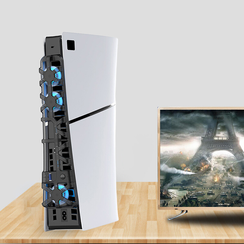 Aušintuvo ventiliatorius, skirtas PS5 Slim Console Aušintuvas 9500 RPM Efektyvi aušinimo sistema su 3 ventiliatoriais Aušinimo žaidimų priedai 3 ventiliatoriaus greičio nustatymas
