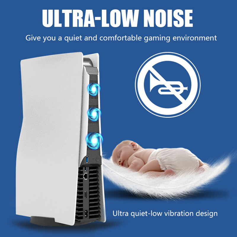 Pentru consola PS5 Ventilator Blu-ray din spate Gazdă externă Ventilator de răcire Radiatoare Răcitor cu suport vertical pentru Play Station Accesorii PS5