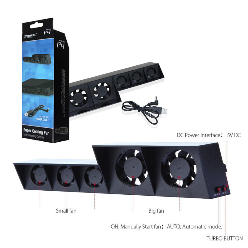 Joc video USB bază ventilator de răcire pentru console PS4 Accesorii Control extern de temperatură Turbo pentru Playstation 4 Normal PS4