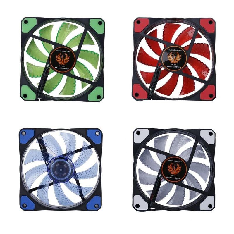 120mm LED Ultra Silent Computer Case Fan 15 LED CPU Heatsink Cooler Master Cooling Fan DC 12V 4P 3P Connector Dropshipping