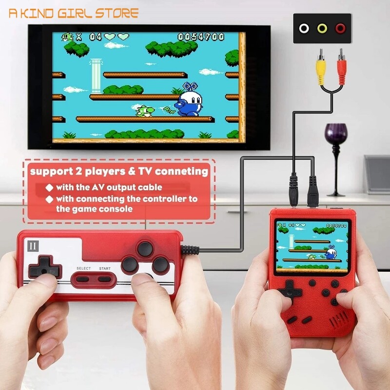 Nešiojama retro mini delninė vaizdo žaidimų konsolė 8 bitų 2,4 colio spalvotų LCD vaikų spalvotų žaidimų grotuvas Integruotas 400 žaidimų vaikams žaislas