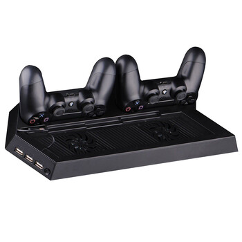 All-in-One Dual Cooler Fans Cooling Station Vertical Stand με 2 Controller Charging Dock station για PlayStation 4 για PS4