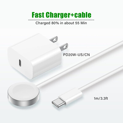 Laikrodžio USB-C magnetinis belaidis greitas įkroviklis, nešiojamas laikrodžio įkrovimo laidas, skirtas Apple Watch Ultra 2/Ultra/10/9/8/7/6/5/4/3/2/1/SE