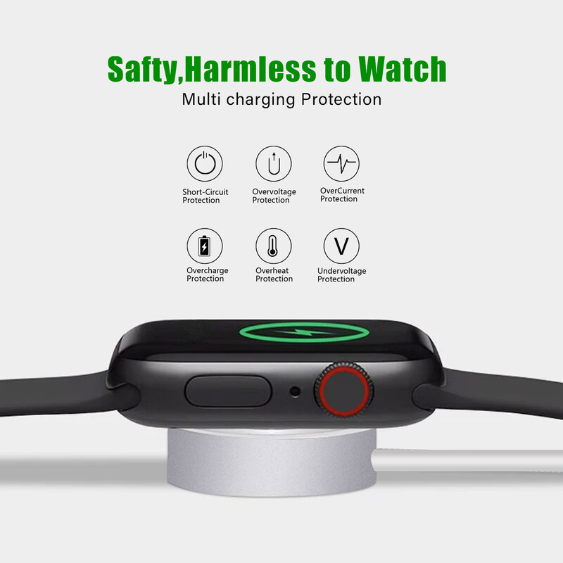 Laikrodžio USB-C magnetinis belaidis greitas įkroviklis, nešiojamas laikrodžio įkrovimo laidas, skirtas Apple Watch Ultra 2/Ultra/10/9/8/7/6/5/4/3/2/1/SE