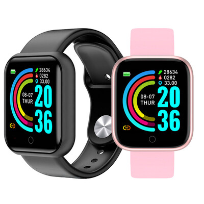 D20 Fitness Tracker Y68 Pametna narukvica Smartband Mjerač otkucaja srca Krvni tlak Bluetooth-kompatibilni pametni satovi za Android