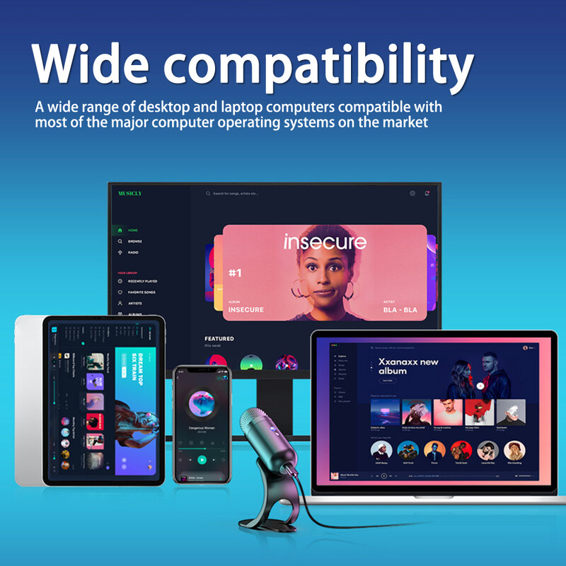 USB žaidimų kompiuterio mikrofonas, skirtas transliuoti podcast'us Stalinis laidinis mikrofonas Žaidimų konferencija Įrašymo triukšmą slopinantis mikrofonas