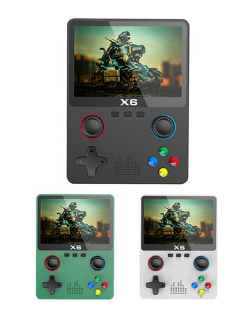 2023 Νέο X6 3,5 ιντσών IPS Screen Handheld Game Player Dual Joystick 11 Simulators GBA Video Game Console for Kids Gifts