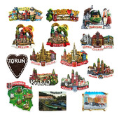 Europa Lenkija 3D šaldytuvo magnetai turizmo suvenyrai šaldytuvo magnetai lipdukų kolekcija rankdarbių dekoravimo straipsniai