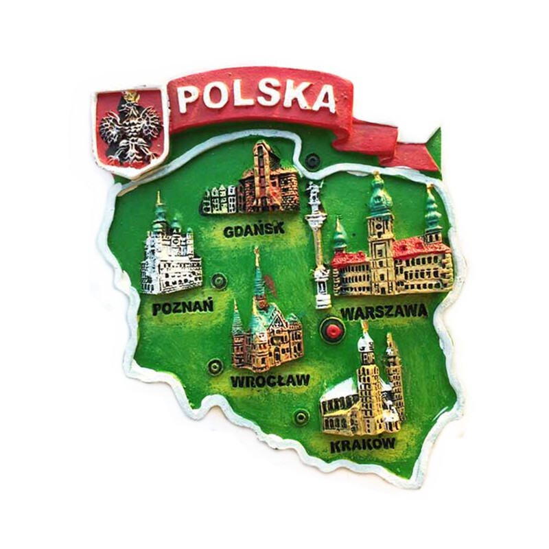 Europa Lenkija 3D šaldytuvo magnetai turizmo suvenyrai šaldytuvo magnetai lipdukų kolekcija rankdarbių dekoravimo straipsniai