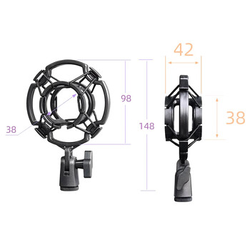 Βάση μικροφώνου Universal Professional Condenser Στήριγμα βάσης μικροφώνου βάσης εγγραφής στούντιο για μεγάλο κλιπ μικροφώνου διαφράγματος