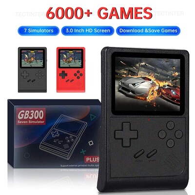 GB300 Retro videojáték-konzol hordozható kézi játéklejátszó beépített 6000 játékok 3,0 hüvelykes képernyő támogatása SFC/GBA AV kimenet