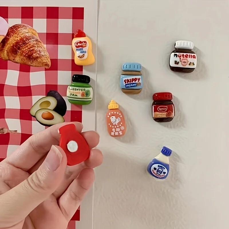 8 ks magnetov na chladničku, kawaii kreslené magnety na chladničku s jedlom, roztomilé dekoratívne magnety, personalizovaný magnet na chladničku do skrinky