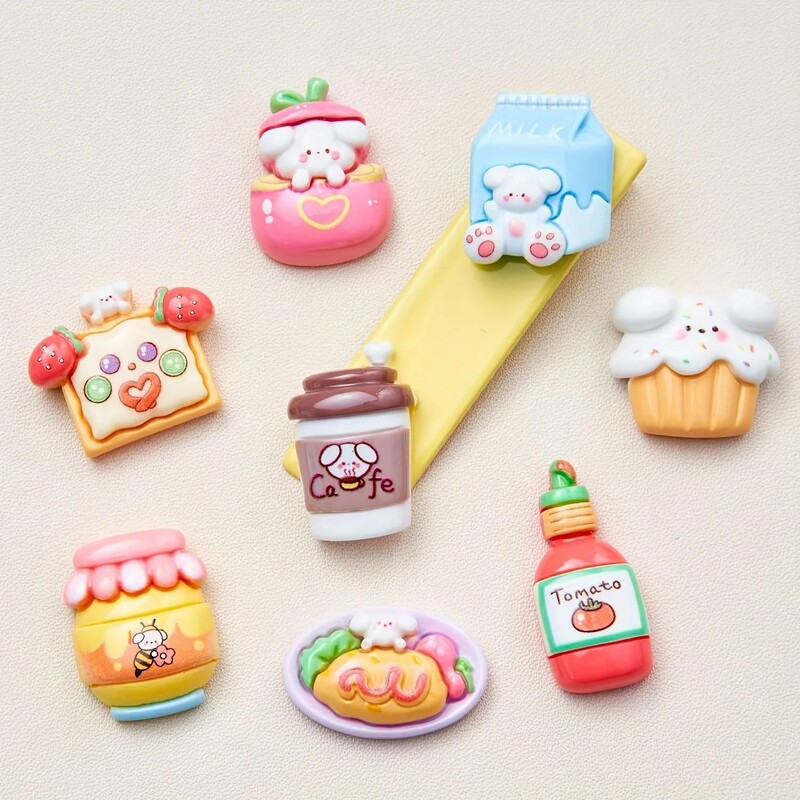 8 ks magnetov na chladničku, kawaii kreslené magnety na chladničku s jedlom, roztomilé dekoratívne magnety, personalizovaný magnet na chladničku do skrinky