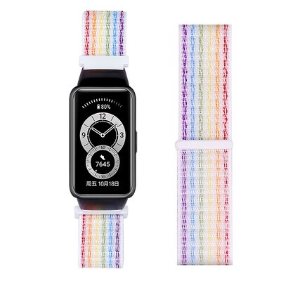Νέο ρυθμιζόμενο λουρί από νάιλον για Huawei Band 6 Breathable 6NFC Ανταλλακτικά Αξεσουάρ Βραχιόλι για Honor band 6 Wristband
