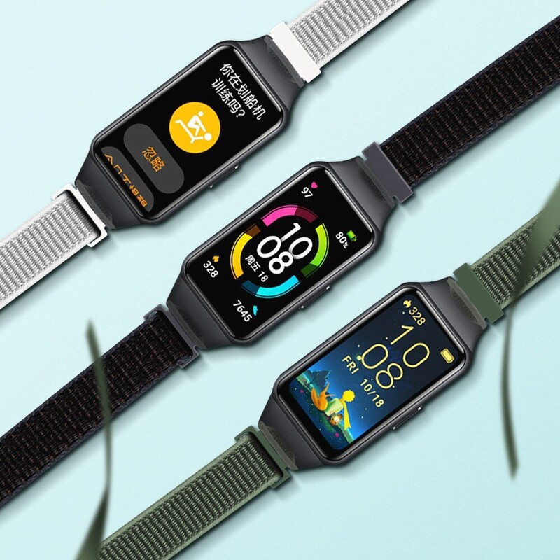 Νέο ρυθμιζόμενο λουρί από νάιλον για Huawei Band 6 Breathable 6NFC Ανταλλακτικά Αξεσουάρ Βραχιόλι για Honor band 6 Wristband
