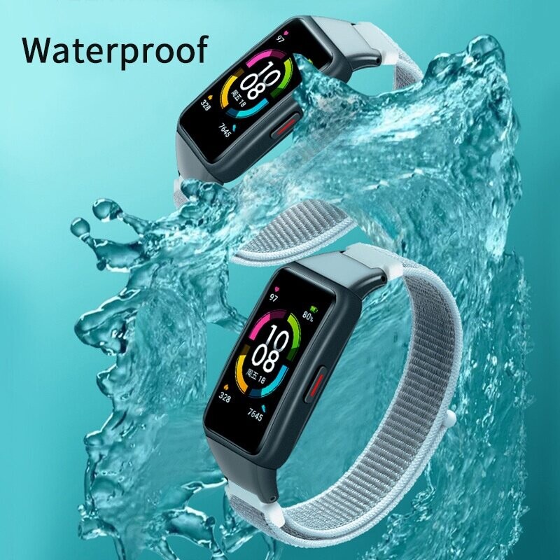 Νέο ρυθμιζόμενο λουρί από νάιλον για Huawei Band 6 Breathable 6NFC Ανταλλακτικά Αξεσουάρ Βραχιόλι για Honor band 6 Wristband