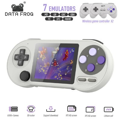 DATA FROG SF2000 Преносима ръчна игрова конзола 3 инча IPS Ретро игрови конзоли Вградени 6000 игри Ретро видео игри за деца
