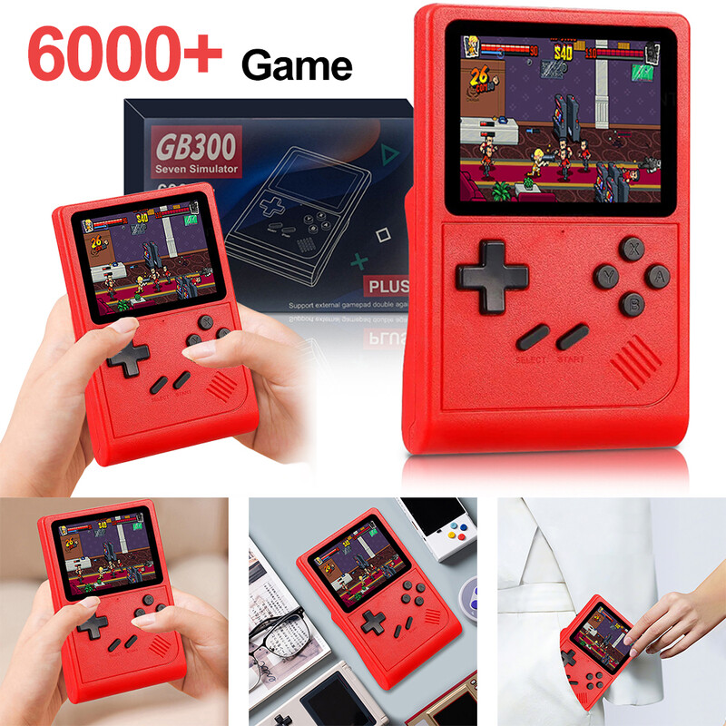 Vrecková herná konzola GB300 Vstavaný 8G 3,0-palcový televízor Retro herná konzola 6000+ hier AV výstup 800mAh pre deti a dospelých