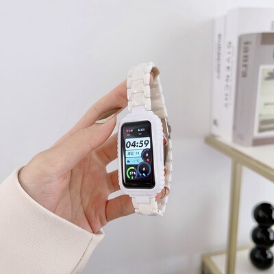 Gyanta szíj Huawei Band 9 7 8 okosóra tok csere karkötő karkötő Honor Band 7 6 Huawei Band 9 7 8 szíjhoz