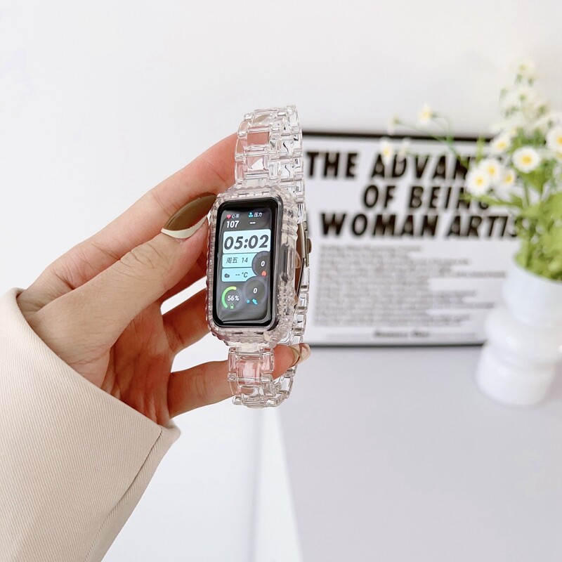 Gyanta szíj Huawei Band 9 7 8 okosóra tok csere karkötő karkötő Honor Band 7 6 Huawei Band 9 7 8 szíjhoz