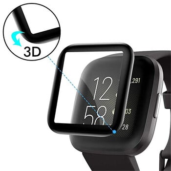 2PCS 3D защитно фолио, покритие от меко стъкло за Fitbit Versa 2 3 Sense Versa4 Смарт часовник Протектор за цял екран за Fitbit Versa3