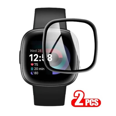 2 buc. Husă film de protecție 3D din sticlă moale pentru Fitbit Versa 2 3 Sense Versa4 Protector de ecran complet pentru ceas inteligent pentru Fitbit Versa3