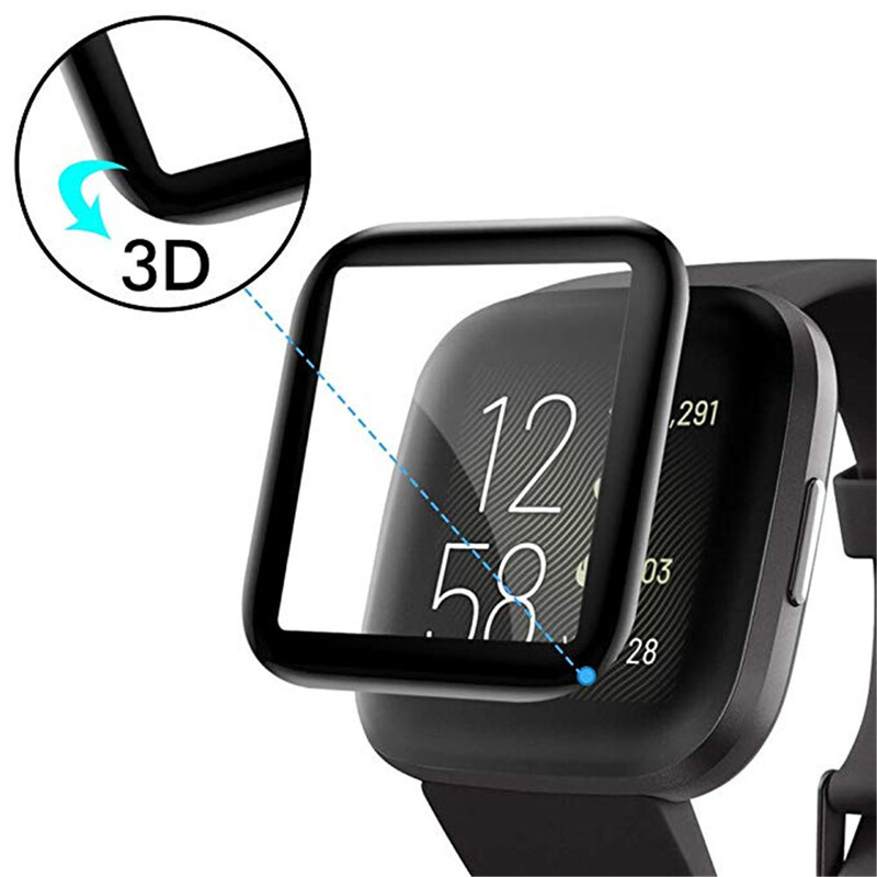 2 buc. Husă film de protecție 3D din sticlă moale pentru Fitbit Versa 2 3 Sense Versa4 Protector de ecran complet pentru ceas inteligent pentru Fitbit Versa3