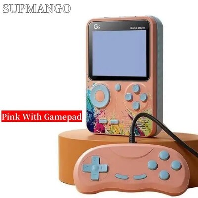 500 Games Mini kézi játékkonzol, beépített klasszikus retro G5 lejátszó Támogatás TV-kimenet játékvezérlővel gyerekeknek, felnőtteknek karácsonyi ajándék