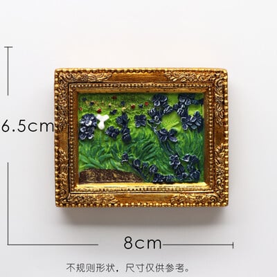 Pasaulyje žinomas paveikslas Van Gogo paveikslas Paveikslų rėmelis 3d šaldytuvo magnetai žvaigždėtas dangus saulėgrąža siesta šaldytuvo lipdukai dovanos